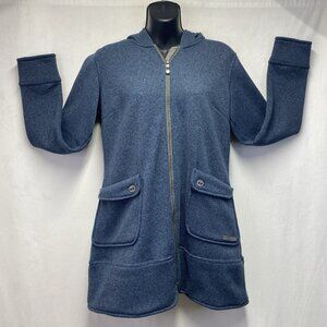 Merrell Delilah Full Zip Fleece Hooded Sweater Jacket Women Size Medium Blue